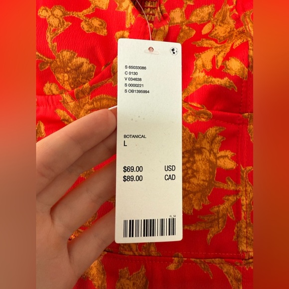 Urban Outfitters Orion Bustier Mini Dress - Red/Gold Floral - Size L - Picture 6 of 6